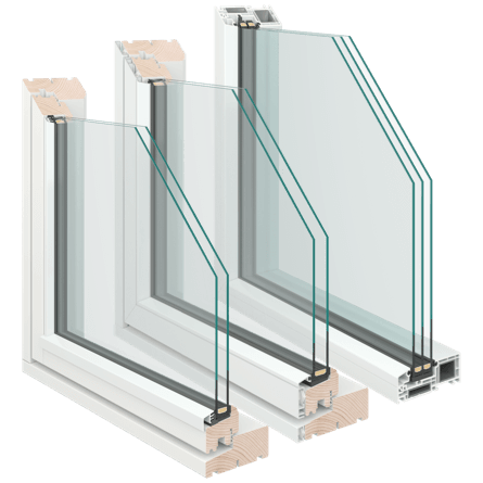 sidefelt tre, tre/alu og pvc