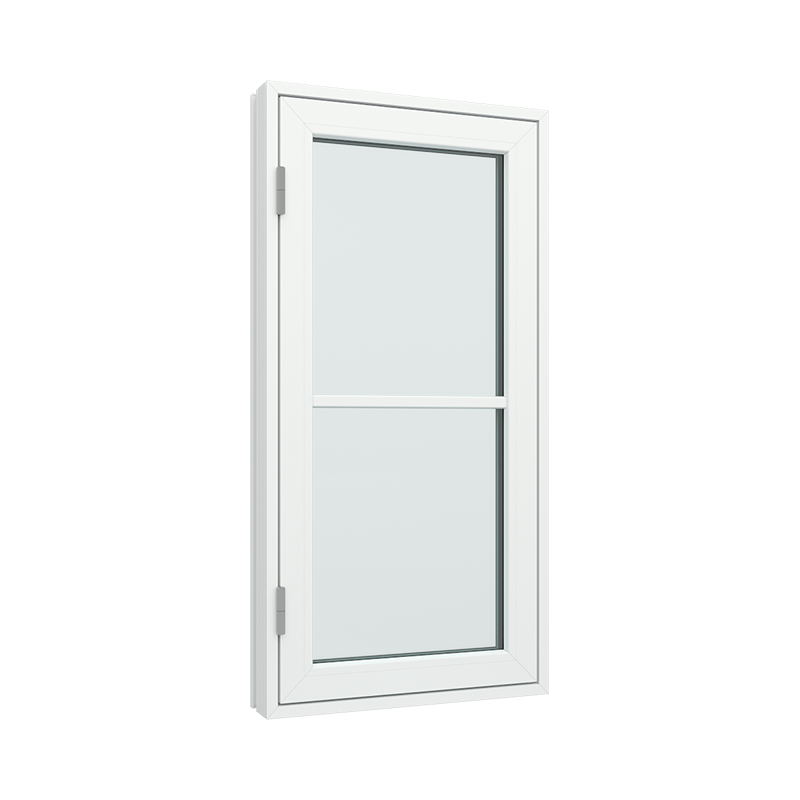 1-fags sidehengslet vindu med 1x2 glassfelt 2 ruter pvc / plast 60B x 120H
