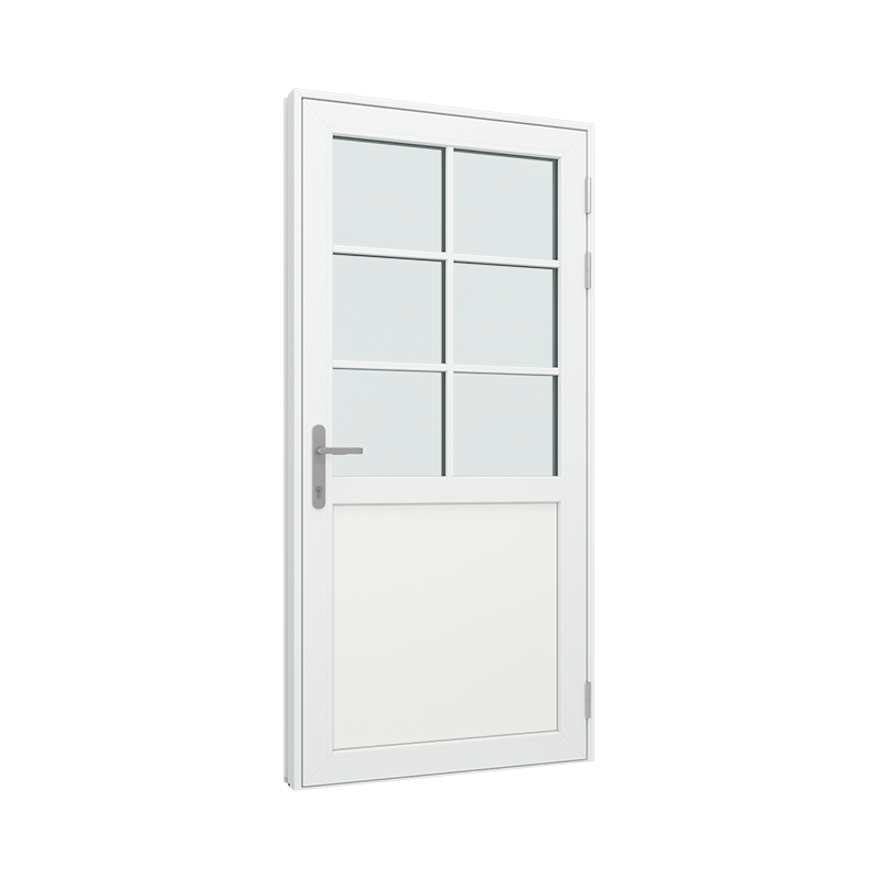 Ytterdør / utgangsdør / inngangsdør med 1 fylling og med 2x3 glassfelt 6 ruter pvc / plast 100B x 200H