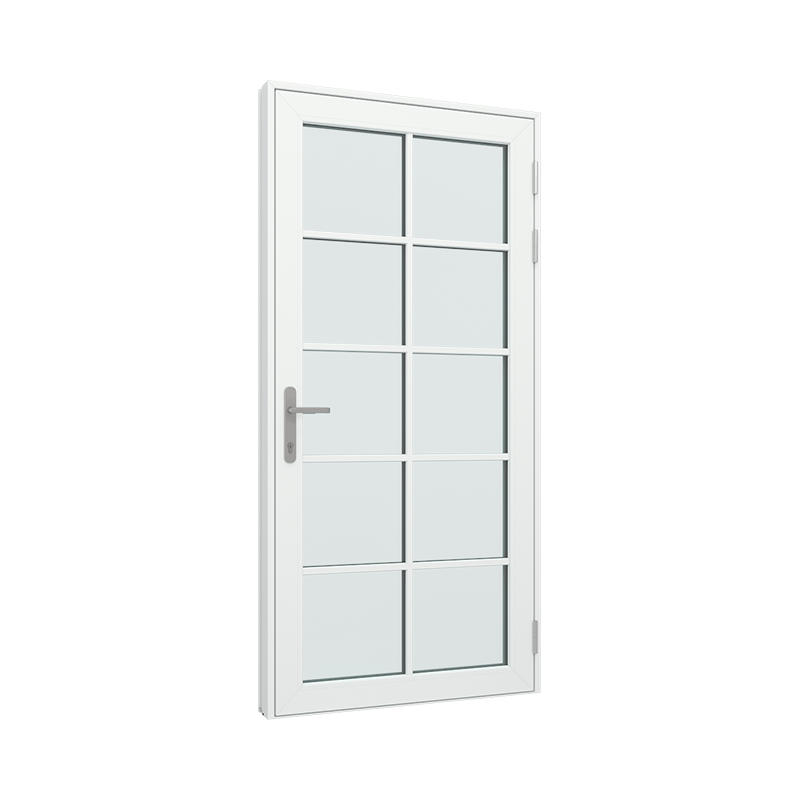 Ytterdør / utgangsdør / inngangsdør med 2x5 glassfelt pvc / plast 100B x 200H