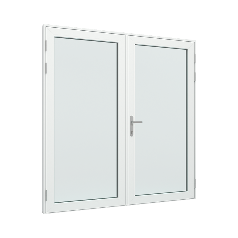 Dobbel Ytterdør / utgangsdør / inngangsdør med 1 glassfelt 1 rute 1 rute pvc / plast 200B x 200H
