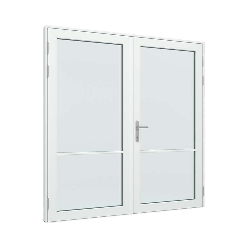 Dobbel Ytterdør / utgangsdør / inngangsdør med 1x2 glassfelt 2 ruter pvc / plast 200B x 200H