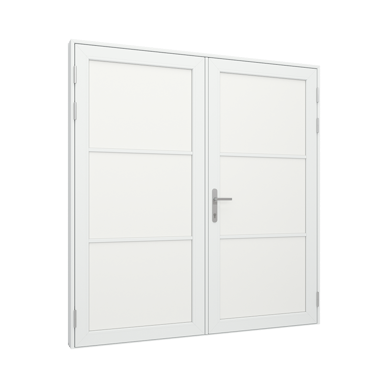 Dobbel Ytterdør / utgangsdør / inngangsdør med 1x3 fyllinger pvc / plast 200B x 200H