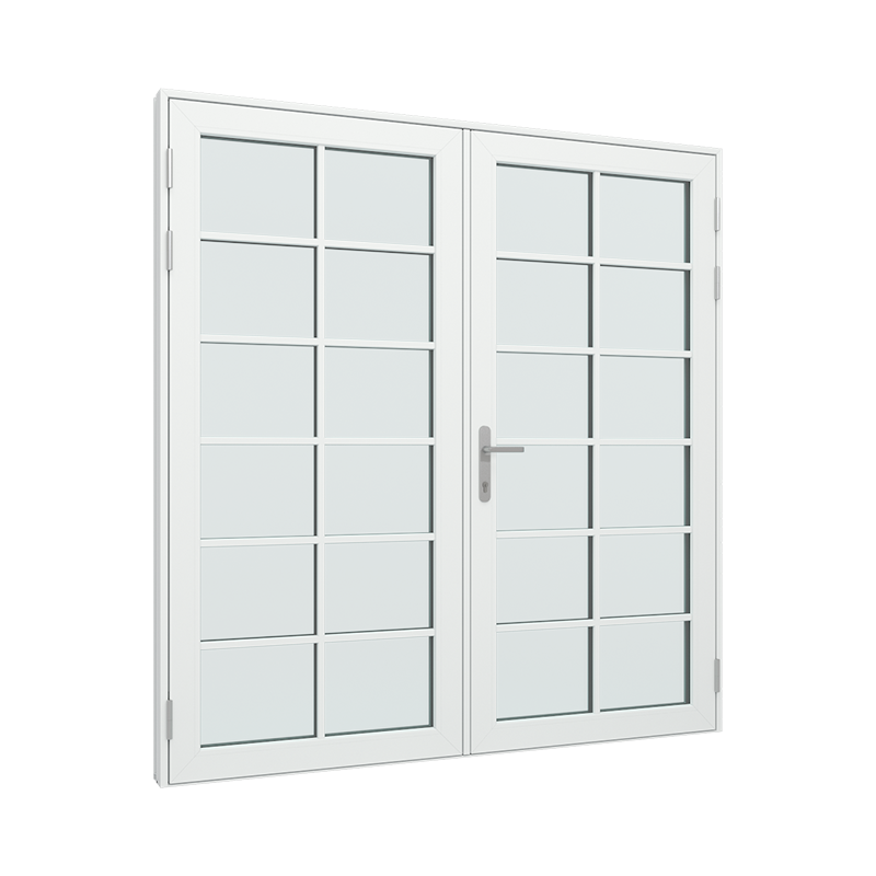 Dobbel Ytterdør / utgangsdør / inngangsdør med 2x6 glassfelt pvc / plast 200B x 200H