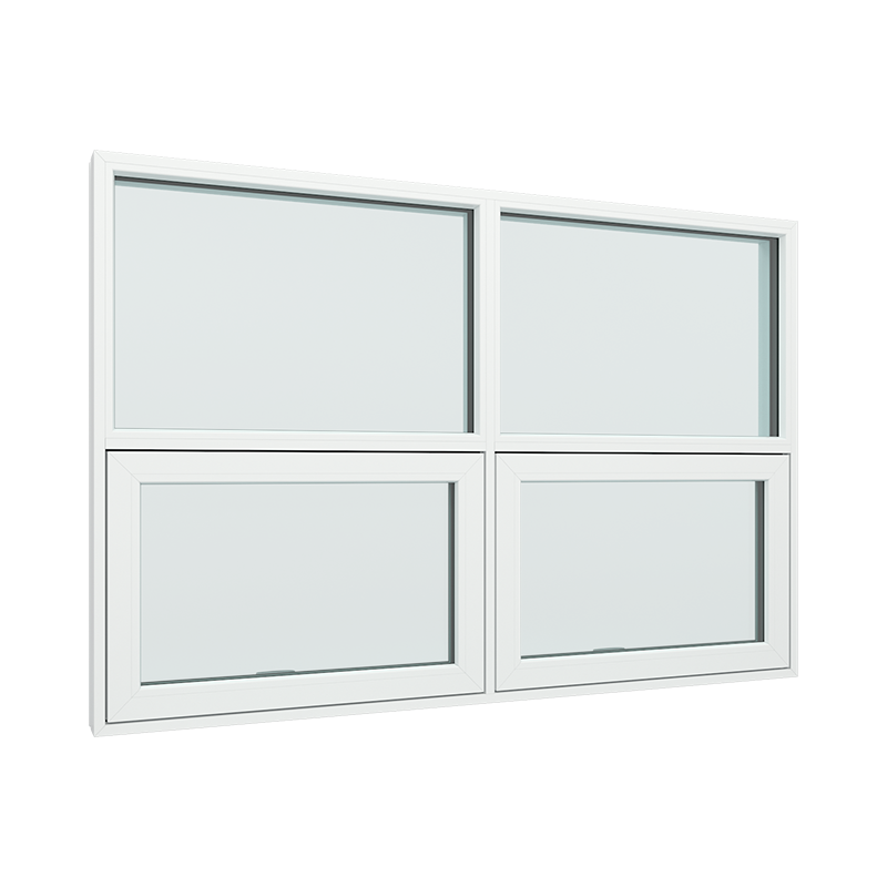 2-fags 2 ruter fastkarm med toppstyrt vindu i bunn pvc / plast 160B x 120H