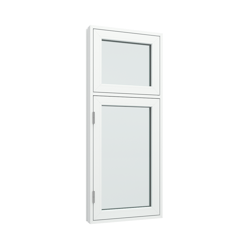1-fags 1 rute sidehengslet vindu med fast ramme i topp pvc / plast 60B x 150H