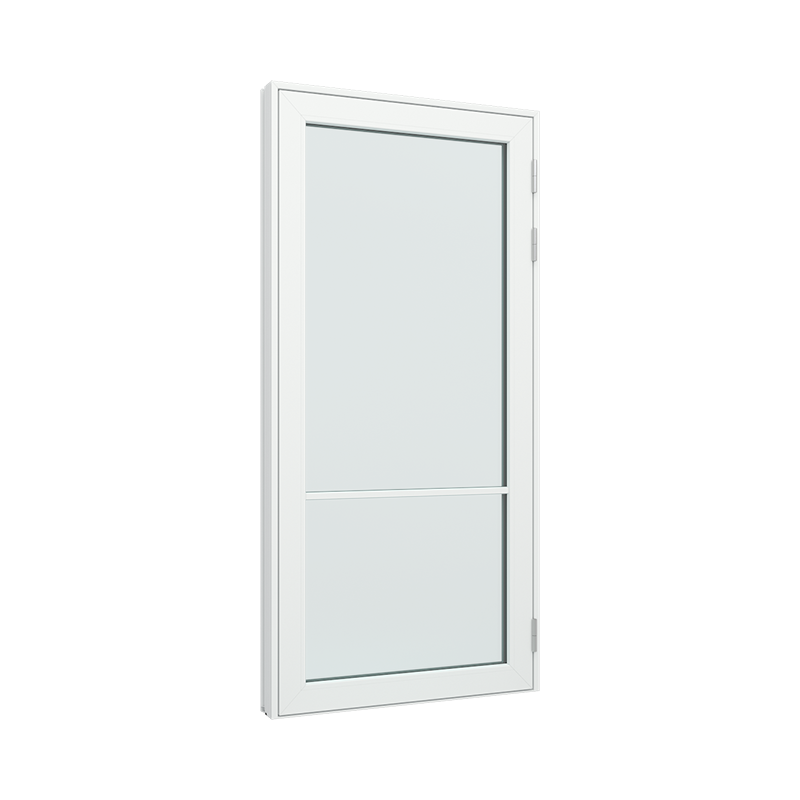 Balkongdør / hagedør / verandadør med 1x2 glassfelt 2 ruter pvc / plast 100B x 200H