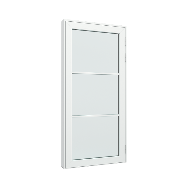 Balkongdør / hagedør / verandadør med 1x3 glassfelt 3 ruter pvc / plast 100B x 200H