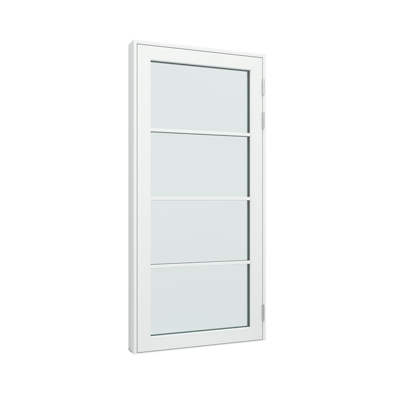 Balkongdør / hagedør / verandadør med 1x4 glassfelt 4 ruter pvc / plast 100B x 200H
