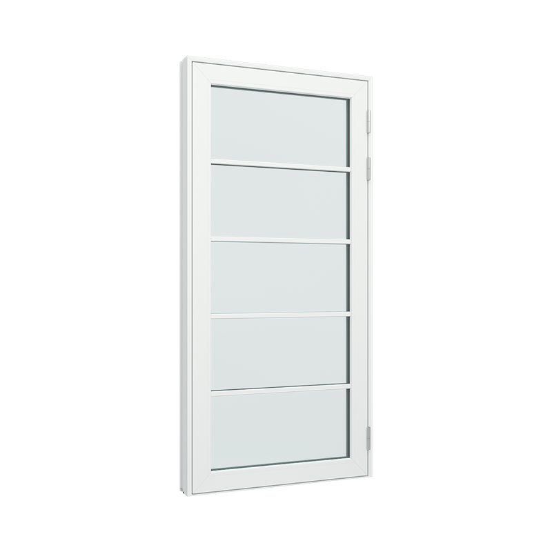 Balkongdør / hagedør / verandadør med 1x6 glassfelt pvc / plast 100B x 200H