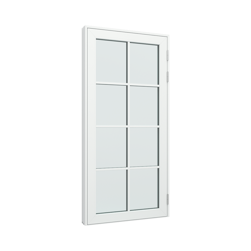 Balkongdør / hagedør / verandadør med 2x4 glassfelt 8 ruter pvc / plast 100B x 200H