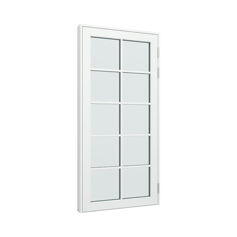 Balkongdør / hagedør / verandadør med 2x5 glassfelt pvc / plast 100B x 200H