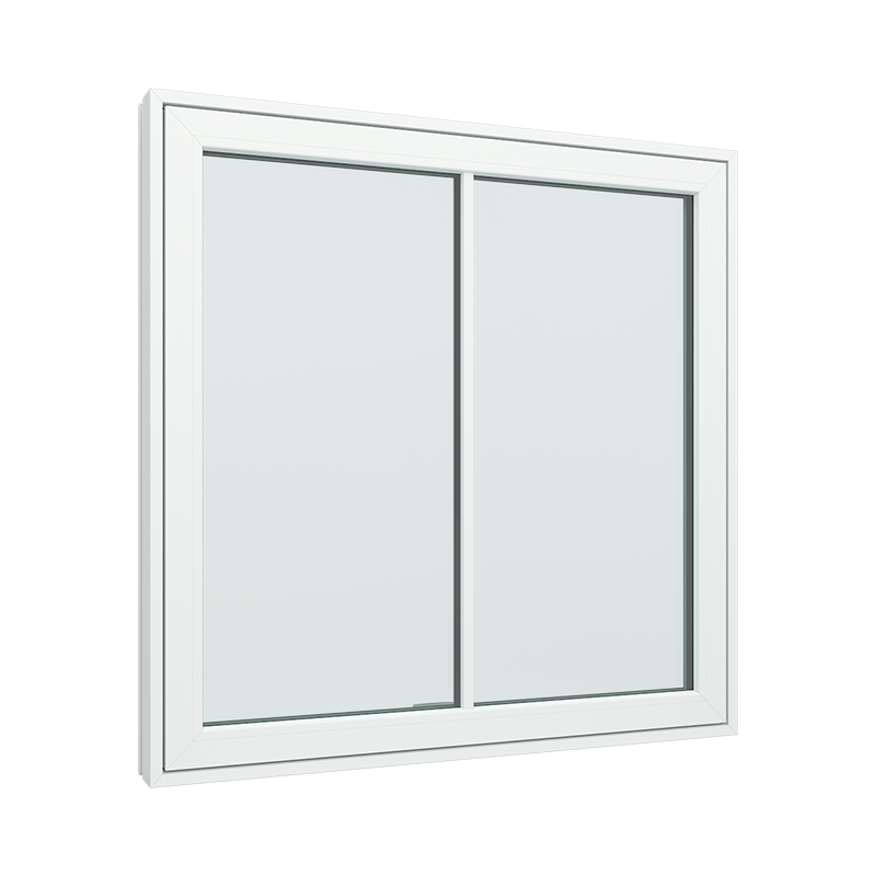 1-fags toppstyrt vindu med 2x1 glassfelt 1 rute 1 rute pvc / plast 120B x 120H