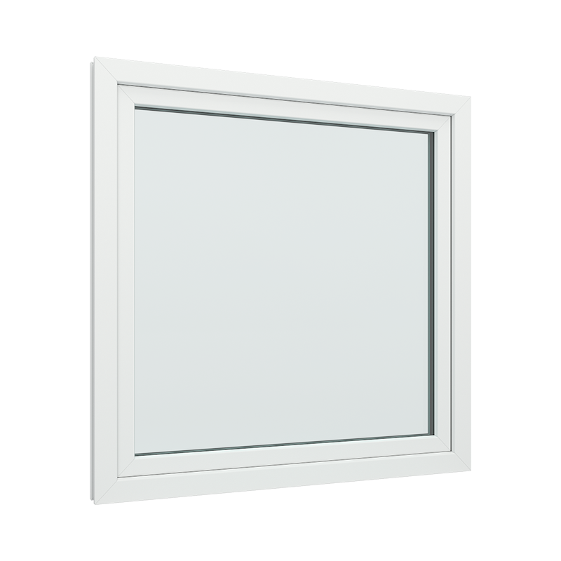 1-fags 2-veis vindu med 1 glassfelt 1 rute 1 rute pvc / plast Euroline 45B x 57H
