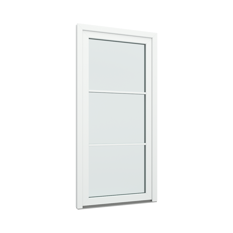 Balkongdør / hagedør / verandadør med 1x3 glassfelt 3 ruter pvc / plast Euroline 100B x 200H