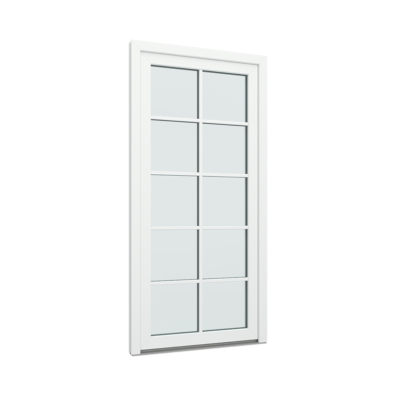 Balkongdør / hagedør / verandadør med 2x5 glassfelt pvc / plast Euroline 100B x 200H