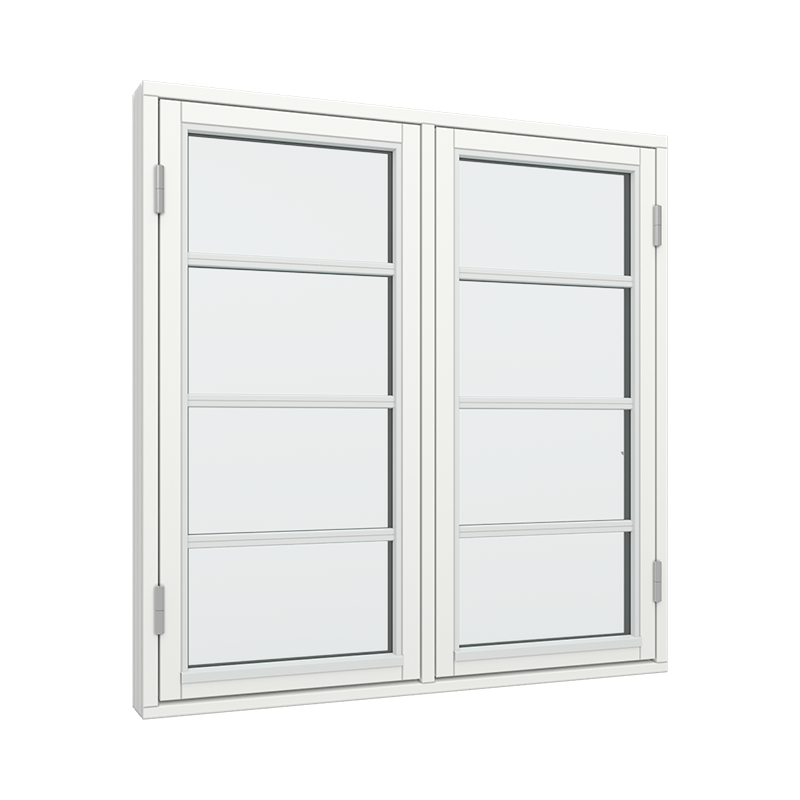 2-fags sidehengslet vindu med 1x4 glassfelt 4 ruter Tre 120B x 120H