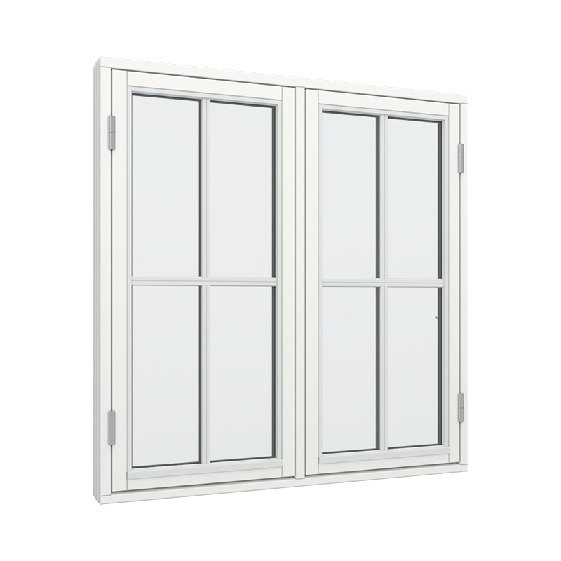 2-fags sidehengslet vindu med 2x2 glassfelt 4 ruter Tre 120B x 120H
