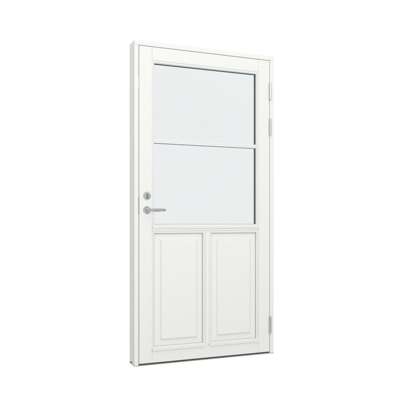 Ytterdør / utgangsdør / inngangsdør med 2 fyllinger og 1x2 glassfelt 2 ruter Tre 100B x 200H