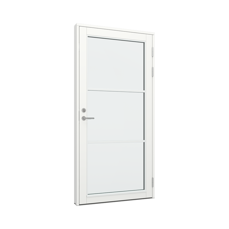 Ytterdør / utgangsdør / inngangsdør med 1x3 glassfelt 3 ruter Tre 100B x 200H