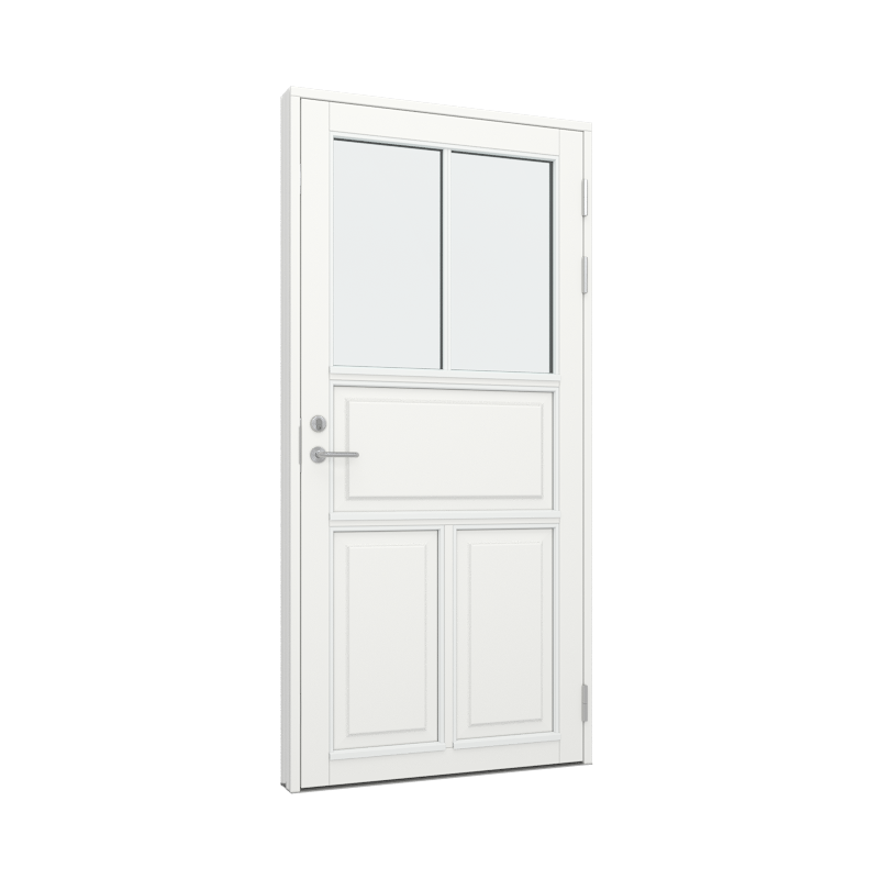 Ytterdør / utgangsdør / inngangsdør med 3 fyllinger og 2x1 glassfelt 1 rute 1 rute Tre 100B x 200H