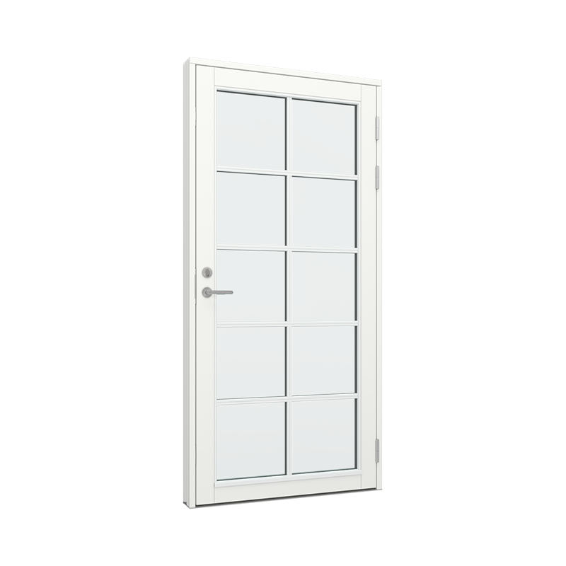 Ytterdør / utgangsdør / inngangsdør med 2x5 glassfelt Tre 100B x 200H