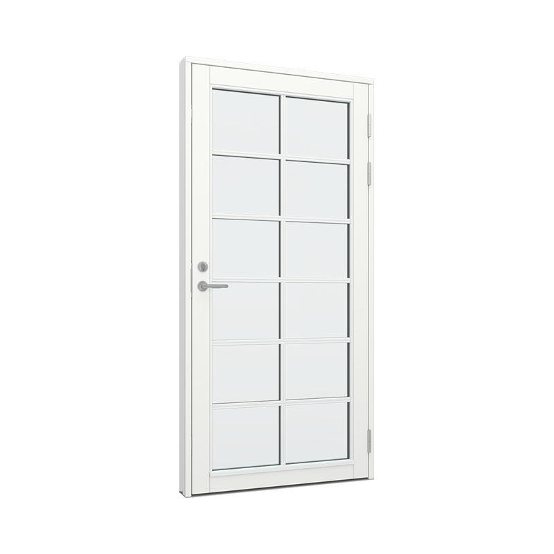 Ytterdør / utgangsdør / inngangsdør med 2x6 glassfelt Tre 100B x 200H