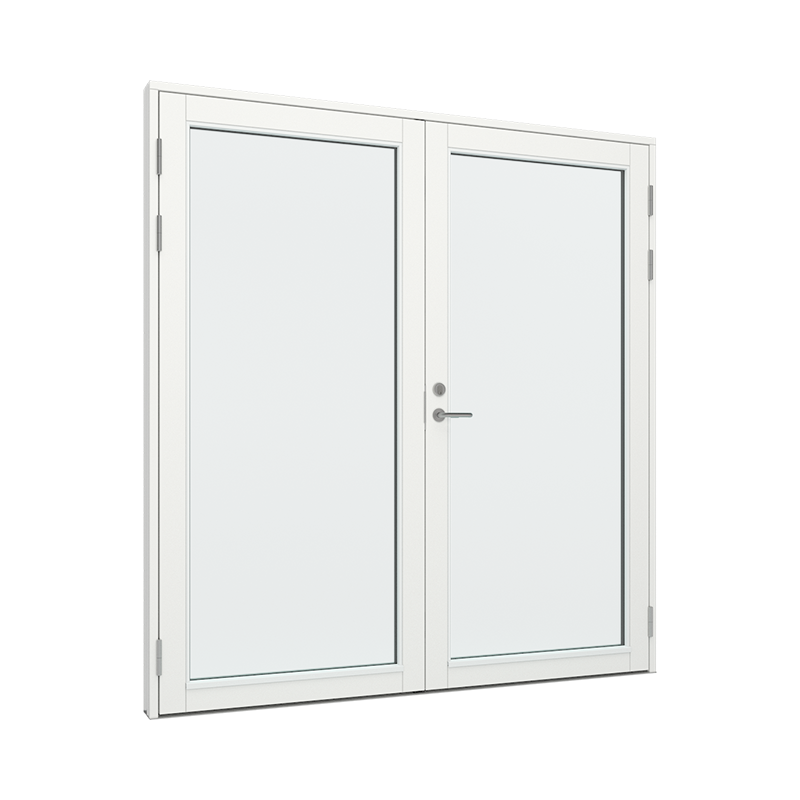 Dobbel Ytterdør / utgangsdør / inngangsdør med 1 glassfelt 1 rute 1 rute Tre 195B x 200H