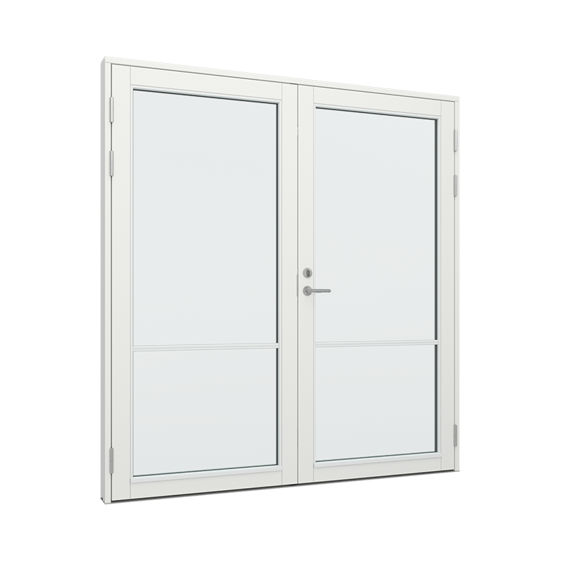 Dobbel Ytterdør / utgangsdør / inngangsdør med 1x2 glassfelt 2 ruter Tre 195B x 200H