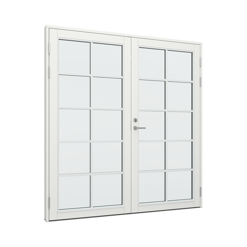 Dobbel Ytterdør / utgangsdør / inngangsdør med 2x5 glassfelt Tre 195B x 200H