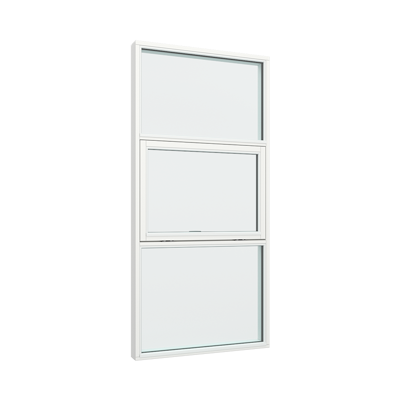 1-fags fastkarm med 1x3 glassfelt 3 ruter og toppstyrt vindu i midten Tre 100B x 210H