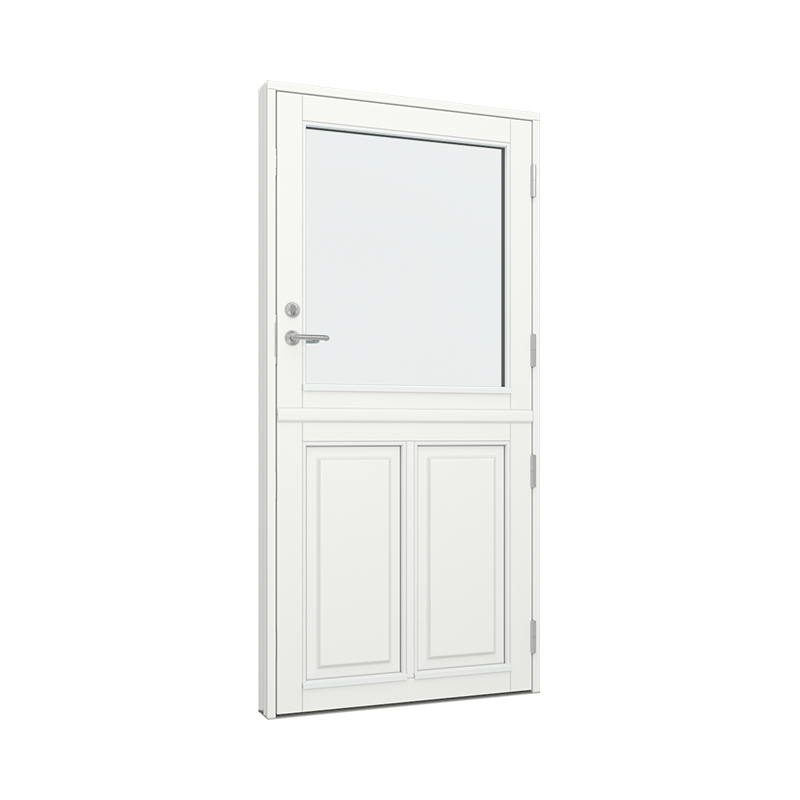 Stalldør / halvdør med 2x1 fylling og 1 glassfelt 1 rute 1 rute Tre 99B x 200H
