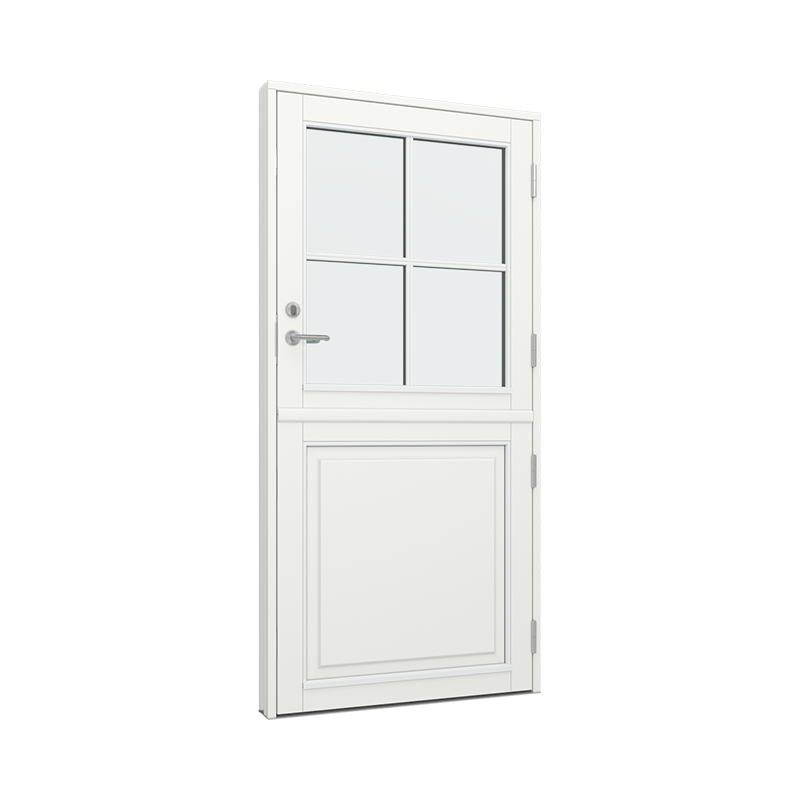 Stalldør / halvdør med 1 fylling og 2x2 glassfelt 4 ruter Tre 99B x 200H