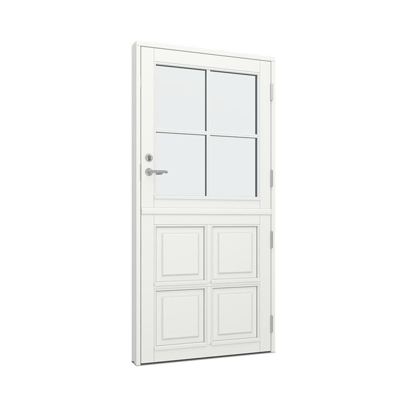 Stalldør / halvdør med 2x2 fylling og 2x2 glassfelt 4 ruter Tre 99B x 200H