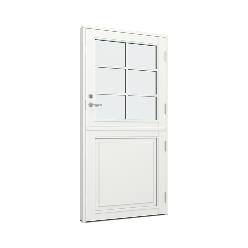 Stalldør / halvdør med 1 fylling og 2x3 glassfelt 6 ruter Tre 99B x 200H