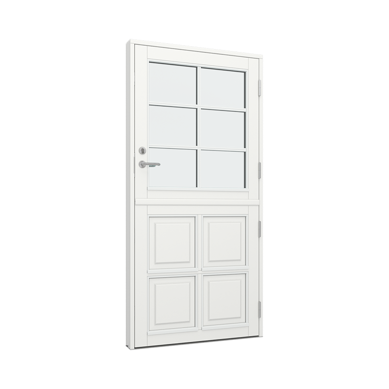 Stalldør / halvdør med 2x2 fylling og 2x3 glassfelt 6 ruter Tre 99B x 200H