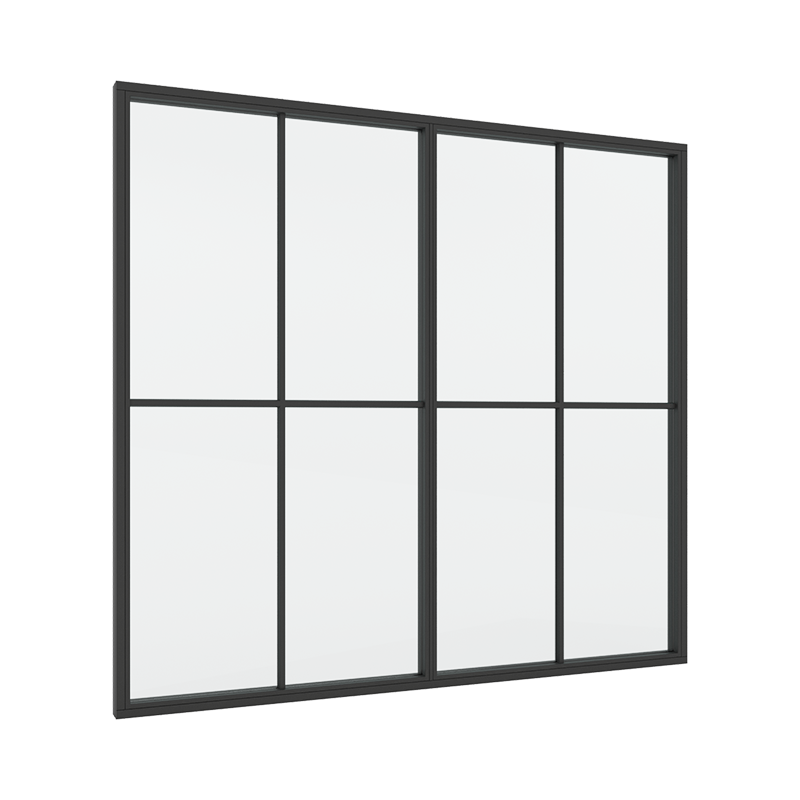 2-fags New Yorker vindue / innendørs vindu / innvendig vindu med 2x2 glassfelt 4 rutere Tre 200B x 200H