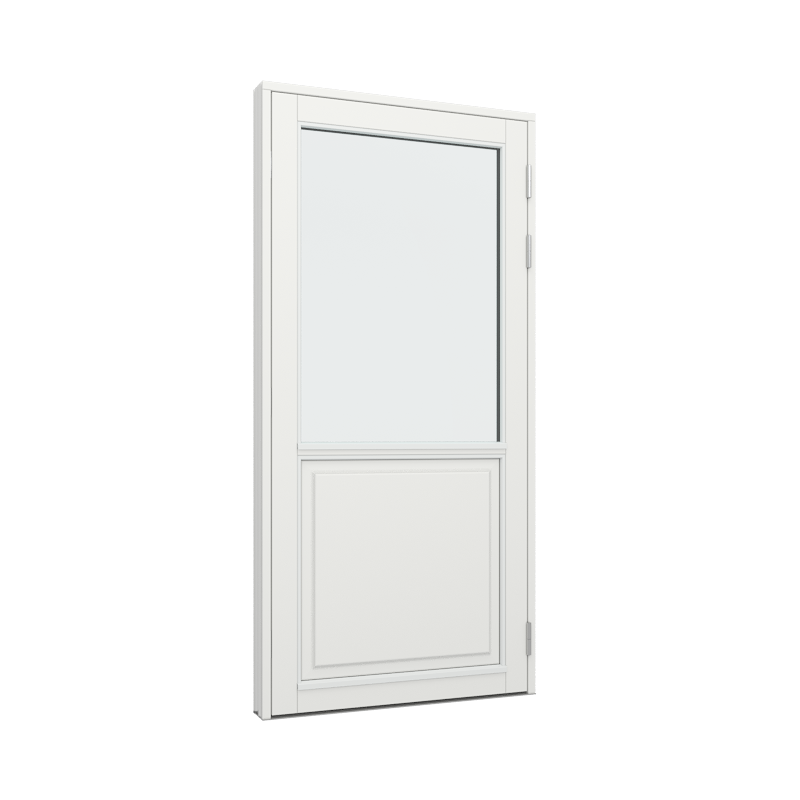 Balkongdør / hagedør / verandadør med 1 fylling og 1 glassfelt 1 rute 1 rute Tre 66B x 169H