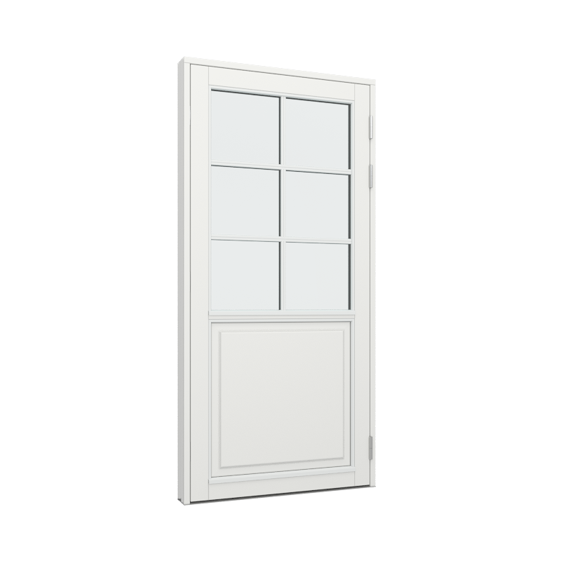 Balkongdør / hagedør / verandadør med 1 fylling og 2x3 glassfelt 6 ruterer Tre 100B x 200H