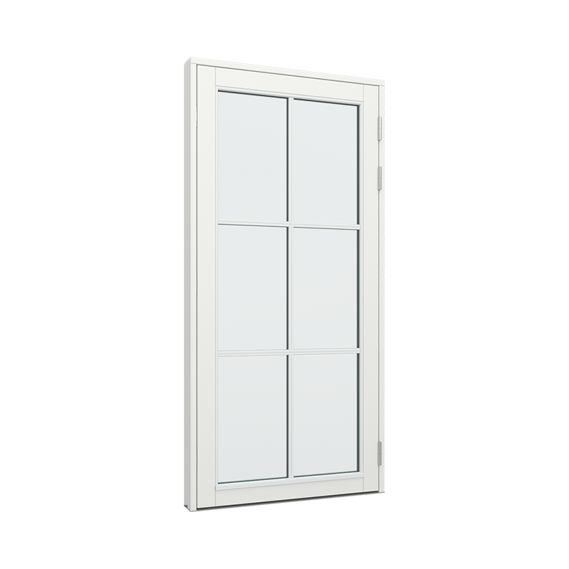 Balkongdør / hagedør / verandadør med 2x3 glassfelt 6 ruter Tre 100B x 200H