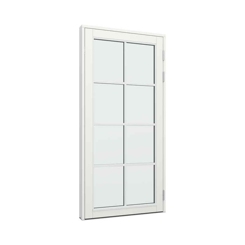 Balkongdør / hagedør / verandadør med 2x4 glassfelt 8 ruter Tre 100B x 200H