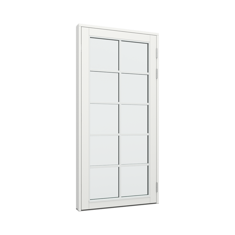 Balkongdør / hagedør / verandadør med 2x5 glassfelt Tre 100B x 200H