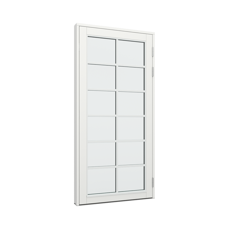 Balkongdør / hagedør / verandadør med 2x6 glassfelt Tre 100B x 200H