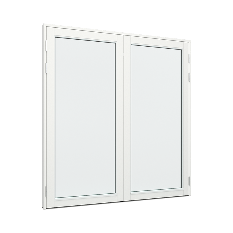 Dobbel Balkongdør / hagedør / verandadør med 1 glassfelt 1 rute 1 rute Tre 126B x 172H