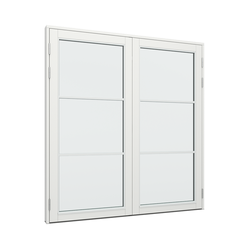 Dobbel Balkongdør / hagedør / verandadør med 1x3 glassfelt 3 ruter Tre 180B x 200H
