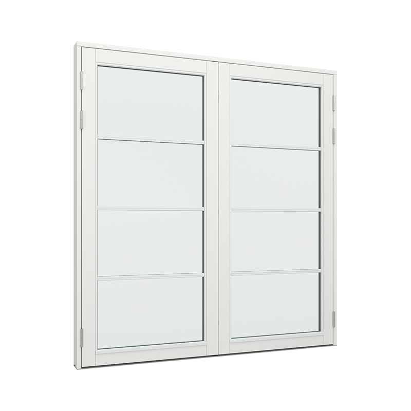 Dobbel Balkongdør / hagedør / verandadør med 1x4 glassfelt 4 ruter Tre 180B x 200H