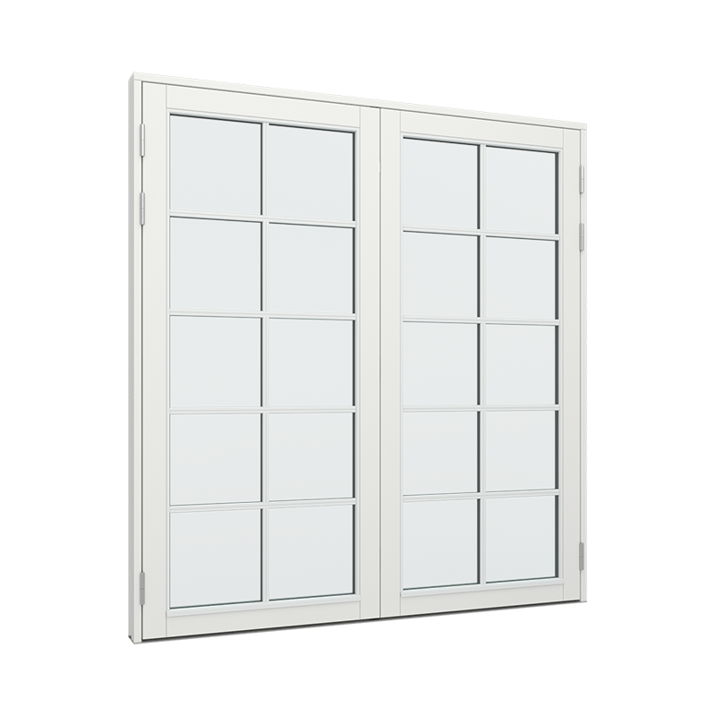 Dobbel Balkongdør / hagedør / verandadør med 2x5 glassfelt Tre 180B x 200H