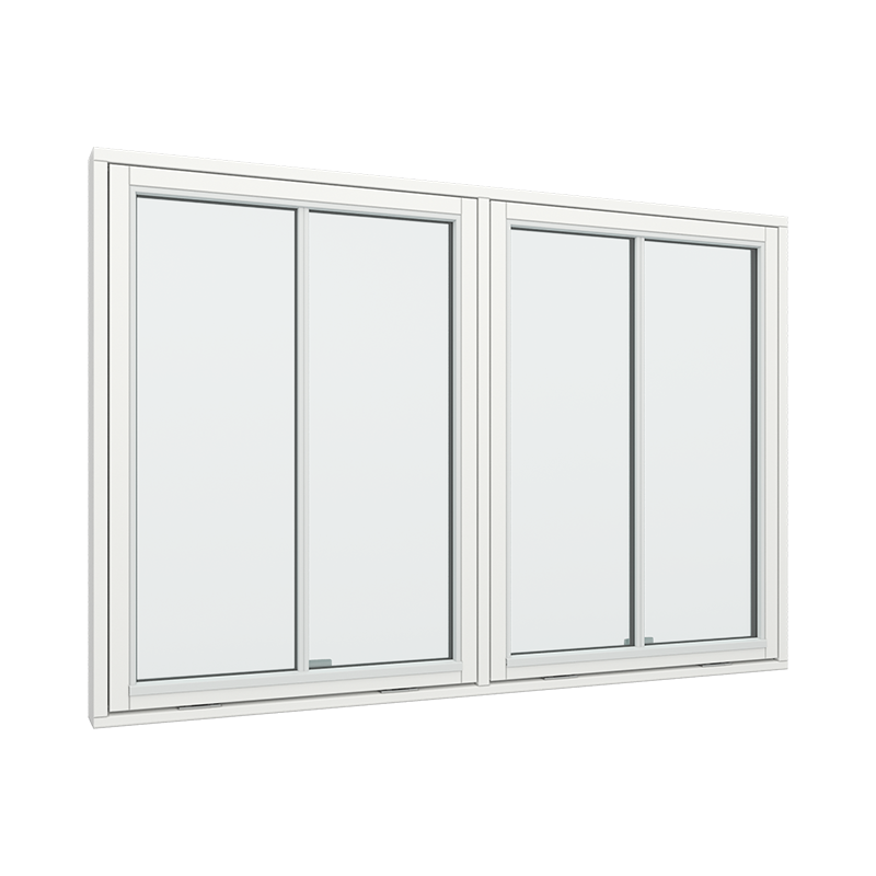 2-fags toppstyrt vindu med 2x1 glassfelt 1 rute 1 rute Tre 190B x 120H