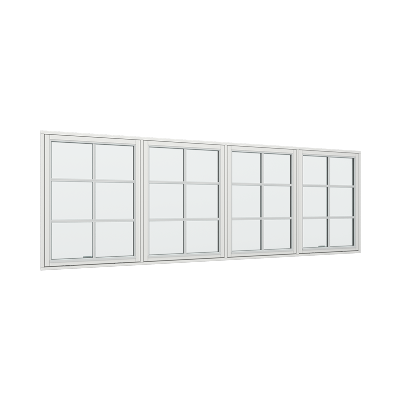 4-fags 4 ruter toppstyrt vindu med fast ramme i midten med 2x3 glassfelt 6 ruter Tre 300B x 120H