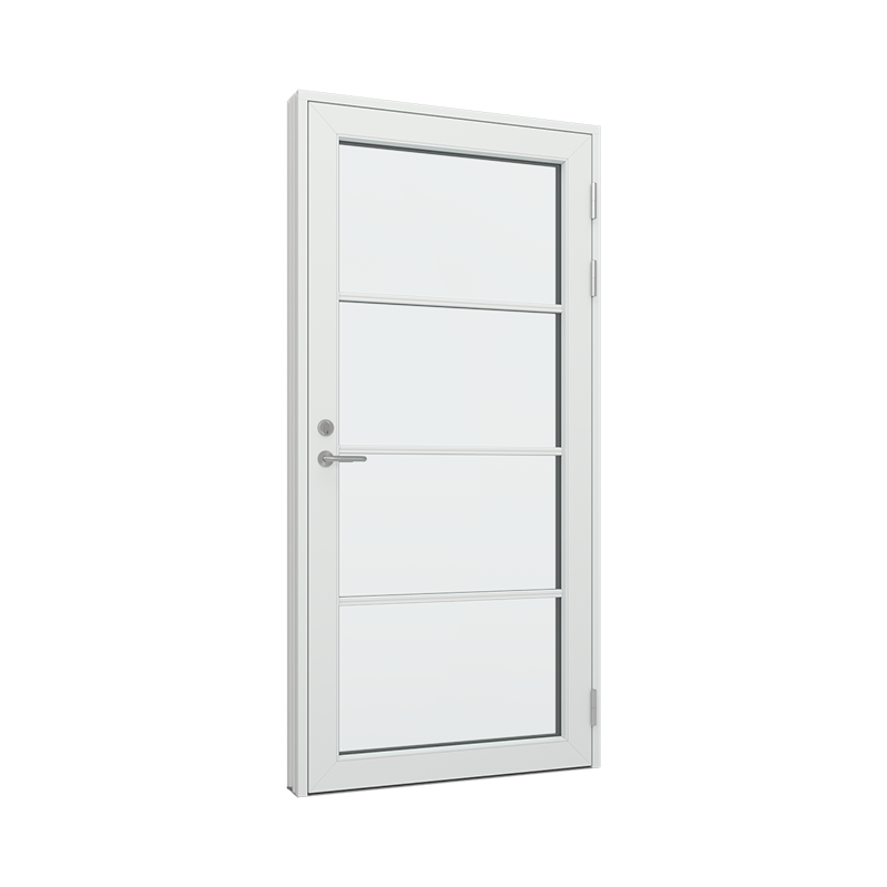 Ytterdør / utgangsdør / inngangsdør med 1x4 glassfelt 4 ruter Tre∕Alu 100B x 200H
